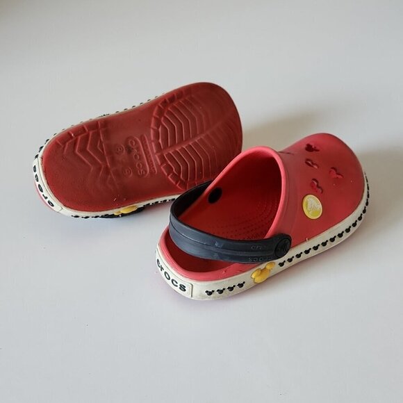 CROCS | Disney Mickey Mouse Shoes classic red kids sz 8 9 - Picture 4 of 4